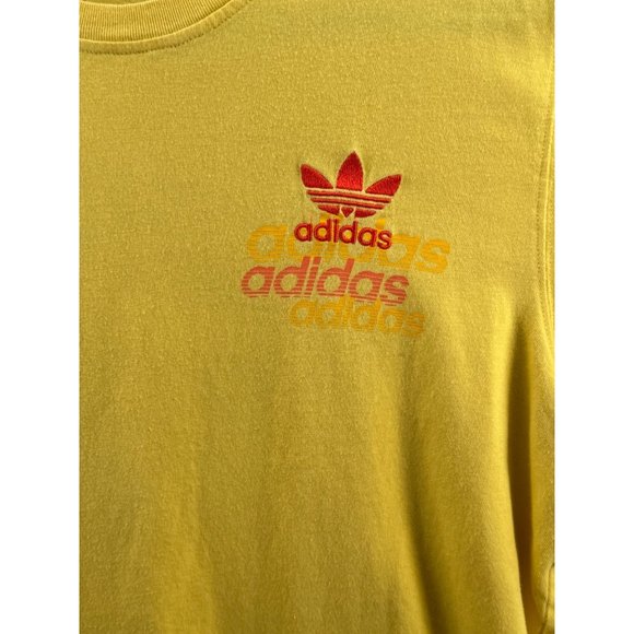 Adidas Embordered Logo Short Sleeve Shirt Yellow - Picture 3 of 6
